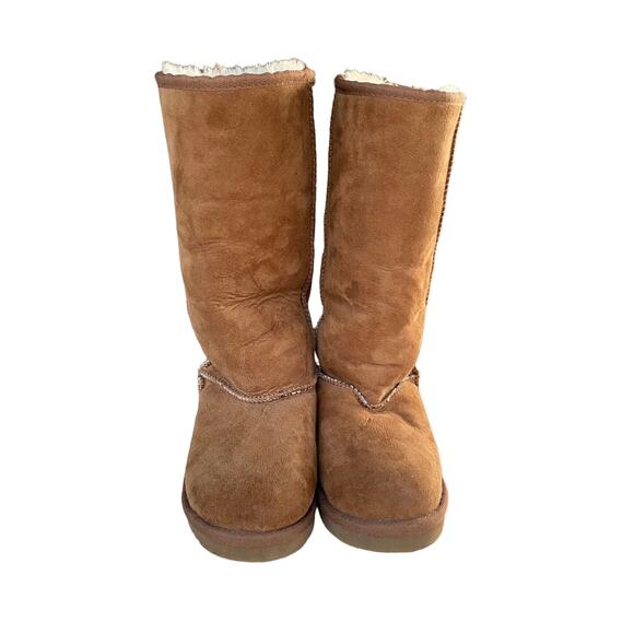 Skechers Boots Australia Tall Suede Leather With Real Fur Lining Tan Sz 6.5 RARE - Picture 2 of 10